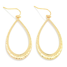 Load image into Gallery viewer, Tara Textured Drop Hoops
