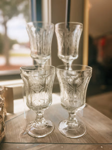 Vintage Indiana Glass Clear Water Goblets