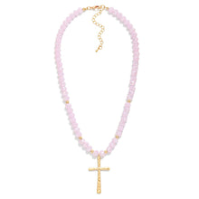 Load image into Gallery viewer, Faceted Glass Beaded Cross Necklace
