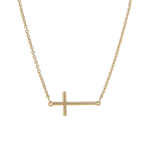 Lainey Matte Cross Necklace