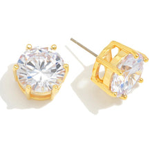 Load image into Gallery viewer, Gold CZ Stud Earrings
