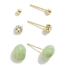 Load image into Gallery viewer, Dainty Set of Three Stud Earrings
