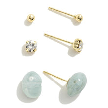 Load image into Gallery viewer, Dainty Set of Three Stud Earrings
