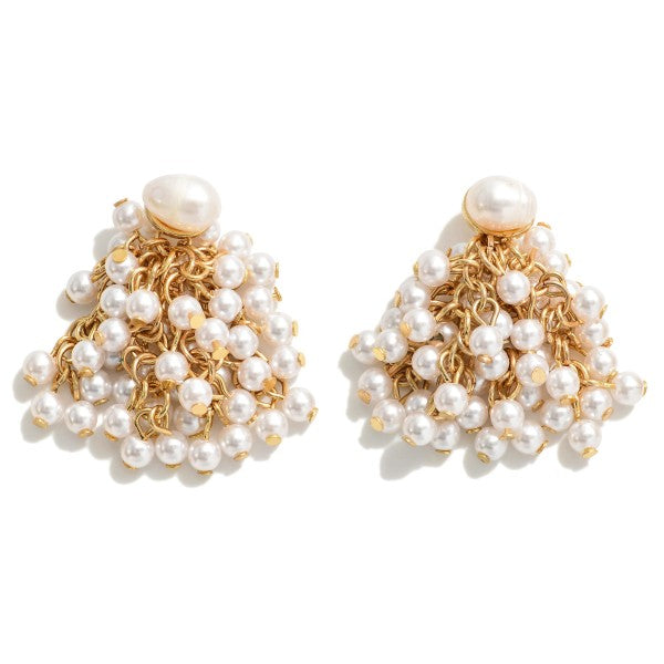 Pearl Cluster Beaded Earrings