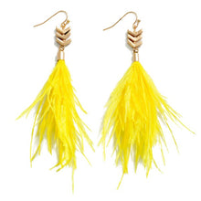 Load image into Gallery viewer, Canary Feather Earrings
