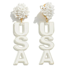 Load image into Gallery viewer, USA Dangle Beaded Earrings
