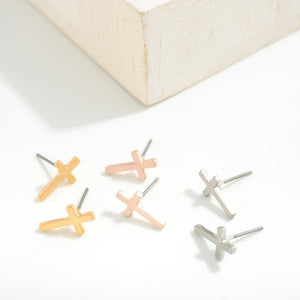 Cross Stud Earrings