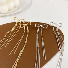 Load image into Gallery viewer, Long Dangle Bow Earrings
