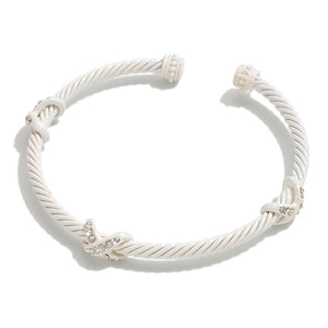 Braided Cable X Cuff Bracelet