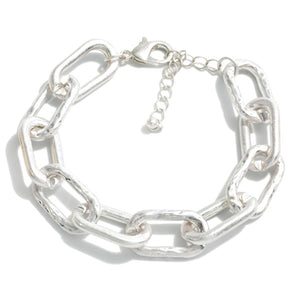 Hammered Chain Link Bracelet