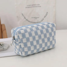 Load image into Gallery viewer, Checkered Knit Toiletry Bag
