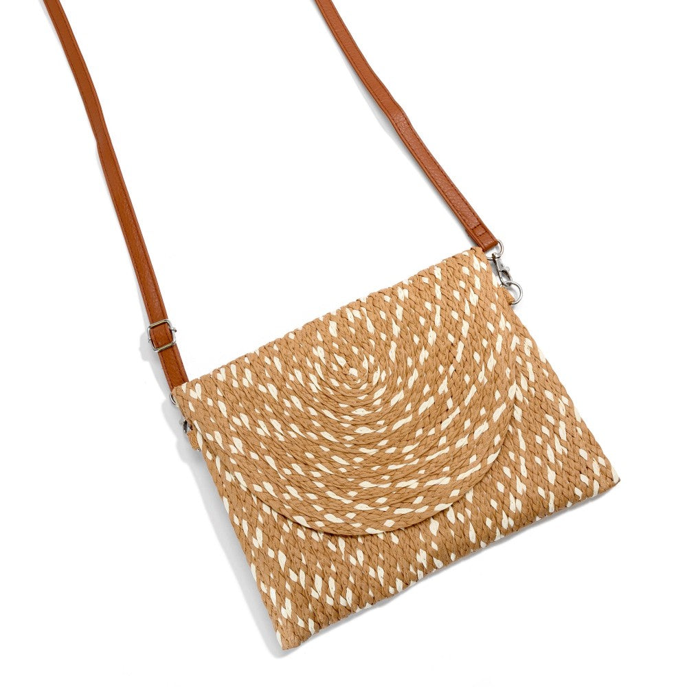 Braided Straw Crossbody Handbag