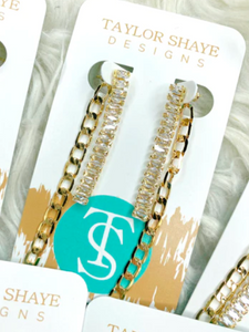 Dixie CZ Chain Drop Earrings