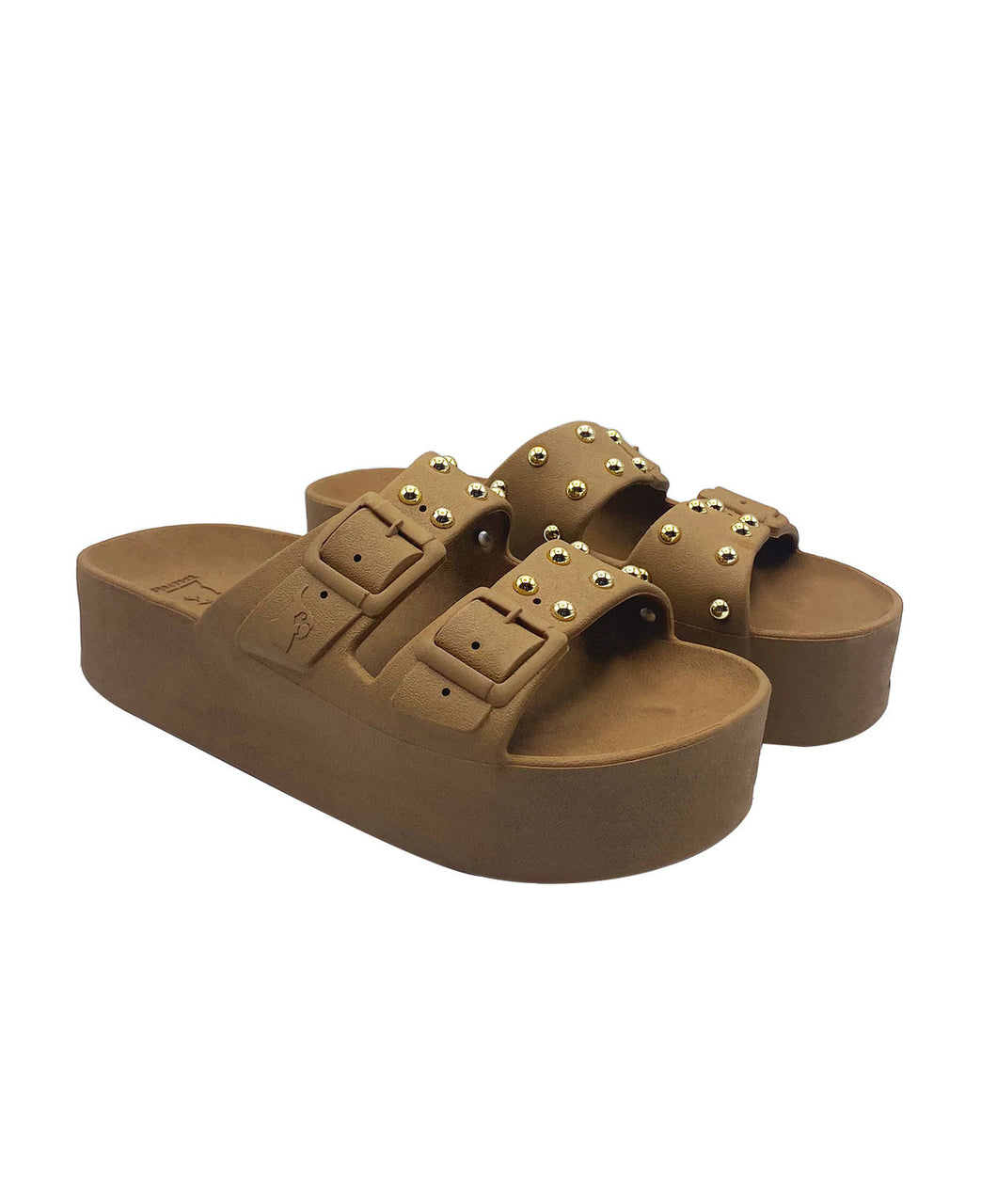Caipirinha Camel Studded Platform Sandals